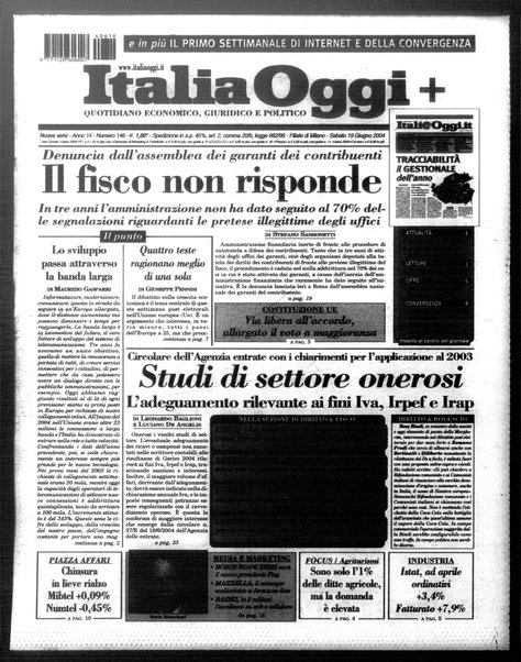 Italia oggi : quotidiano di economia finanza e politica